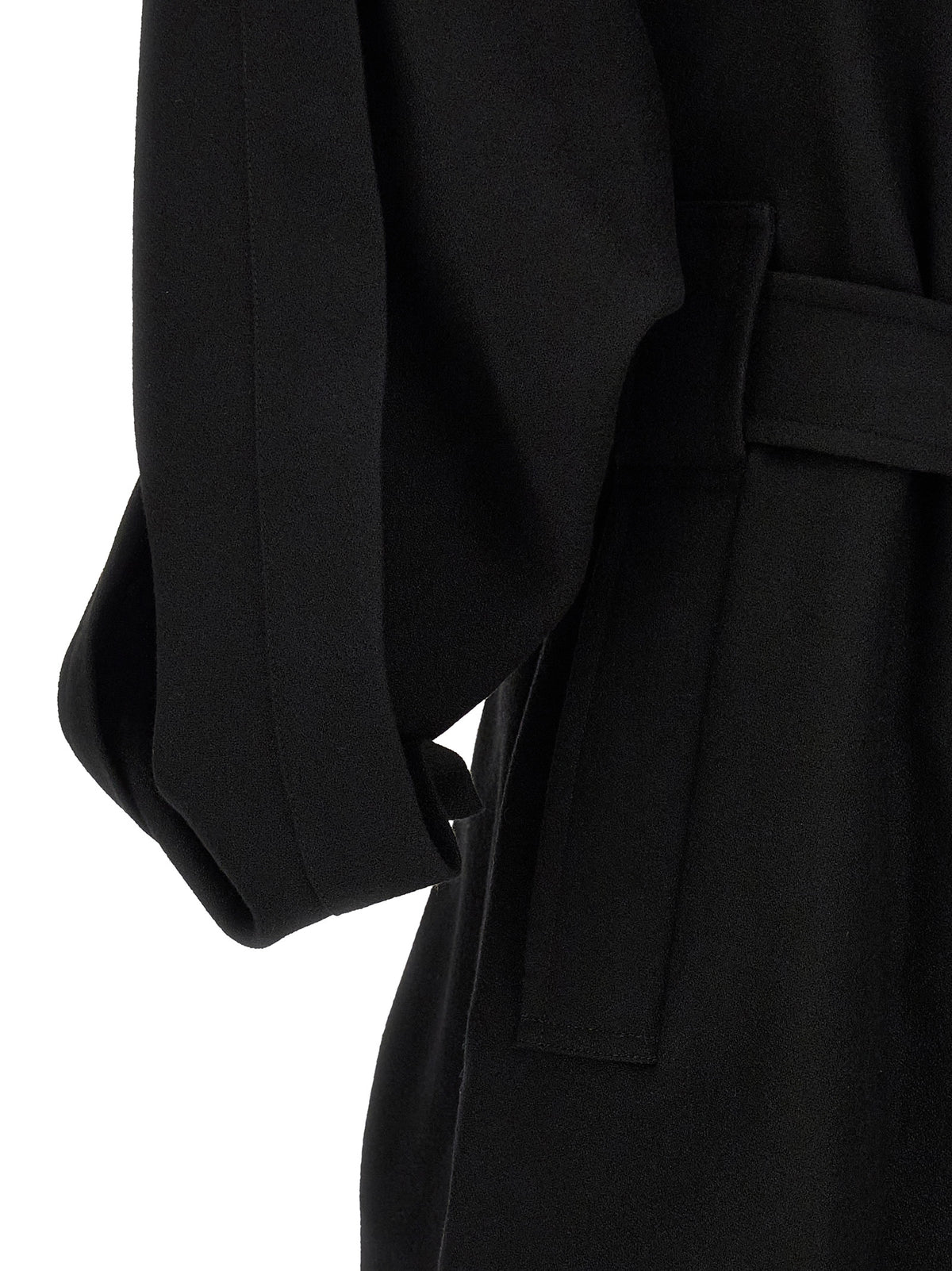 Issey Miyake Schwarzer Wollmantel