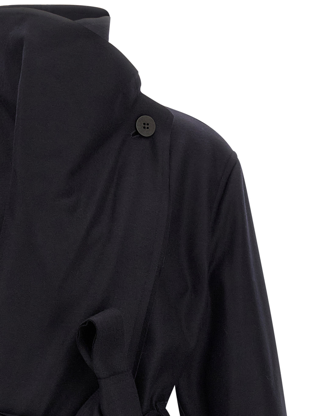 Issey Miyake Schwarzer Wollmantel