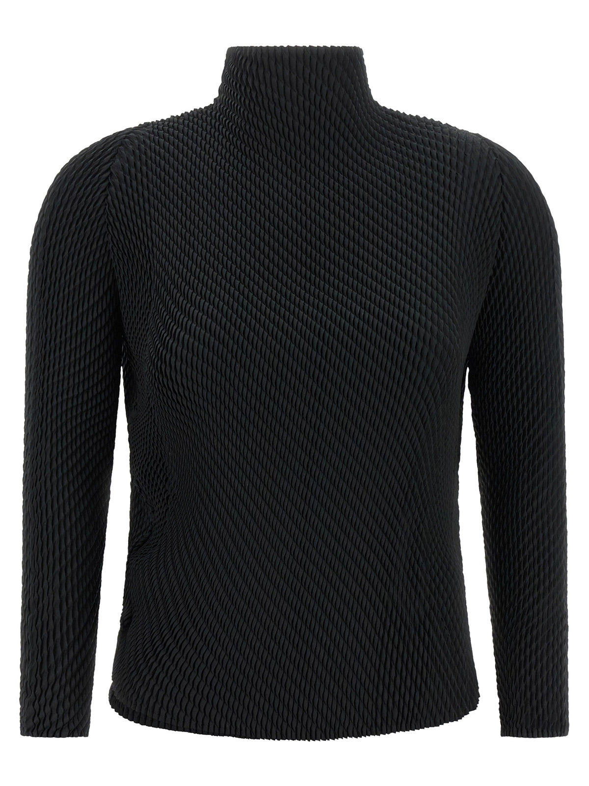 Issey Miyake Schwarzes Hemd aus Polyester