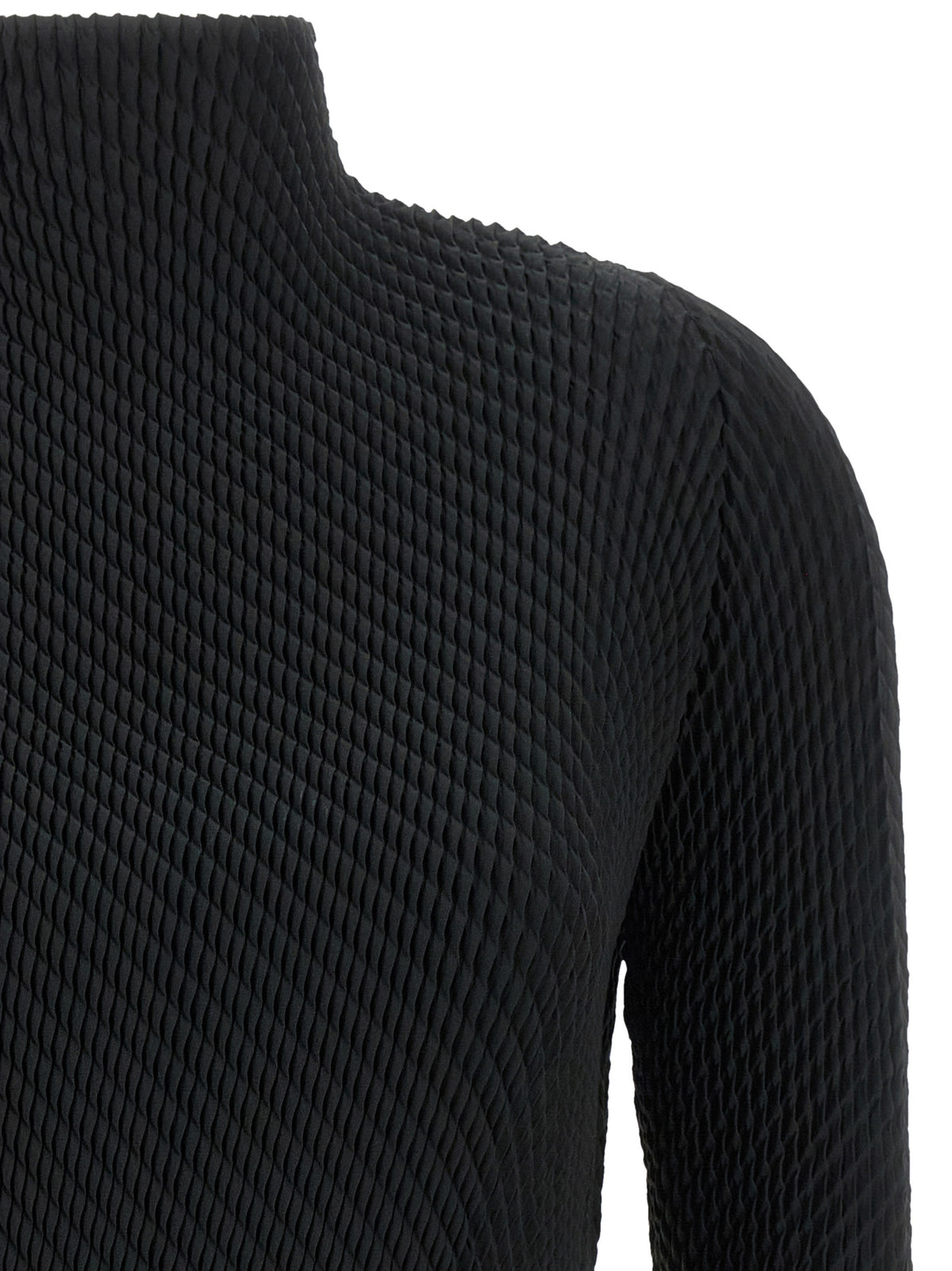 Issey Miyake Schwarzes Hemd aus Polyester