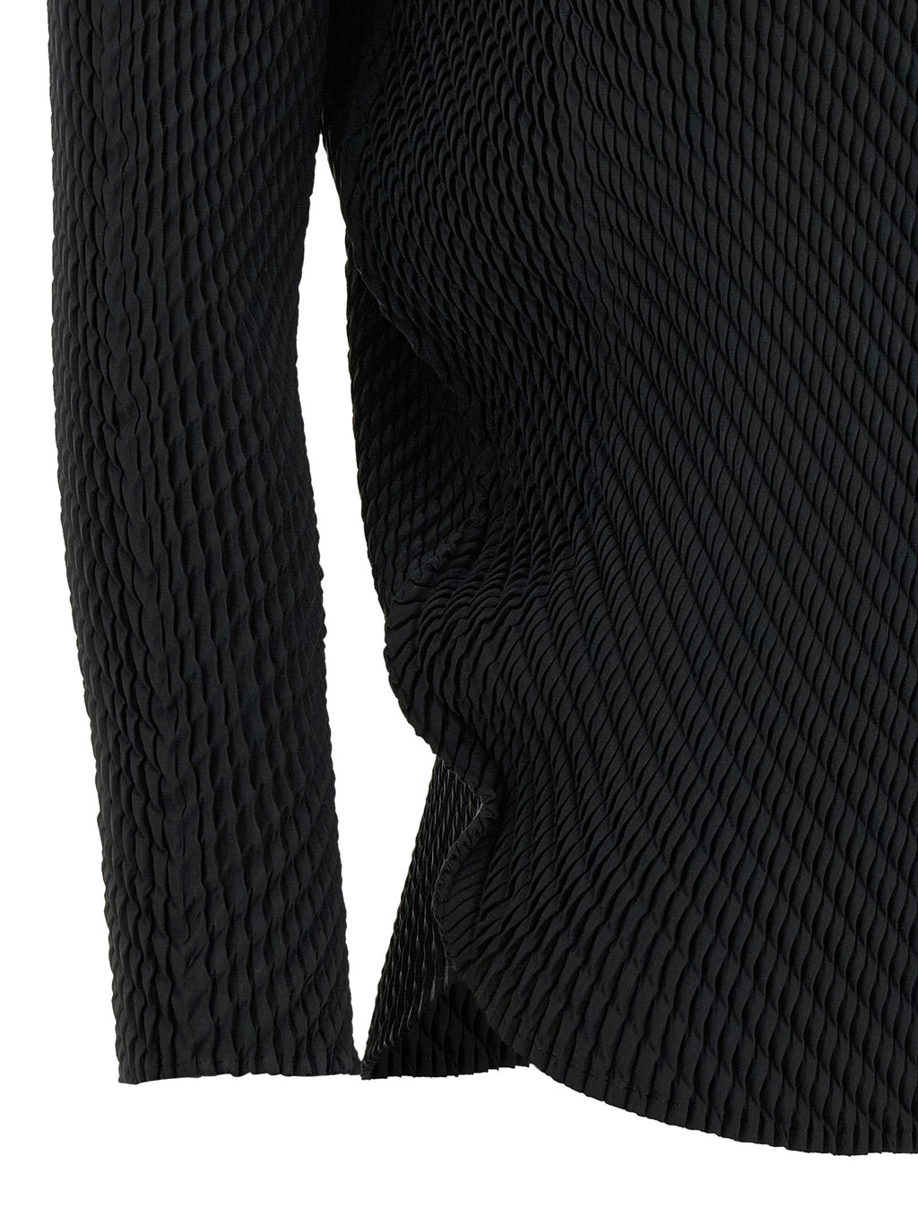 Issey Miyake Schwarzes Hemd aus Polyester