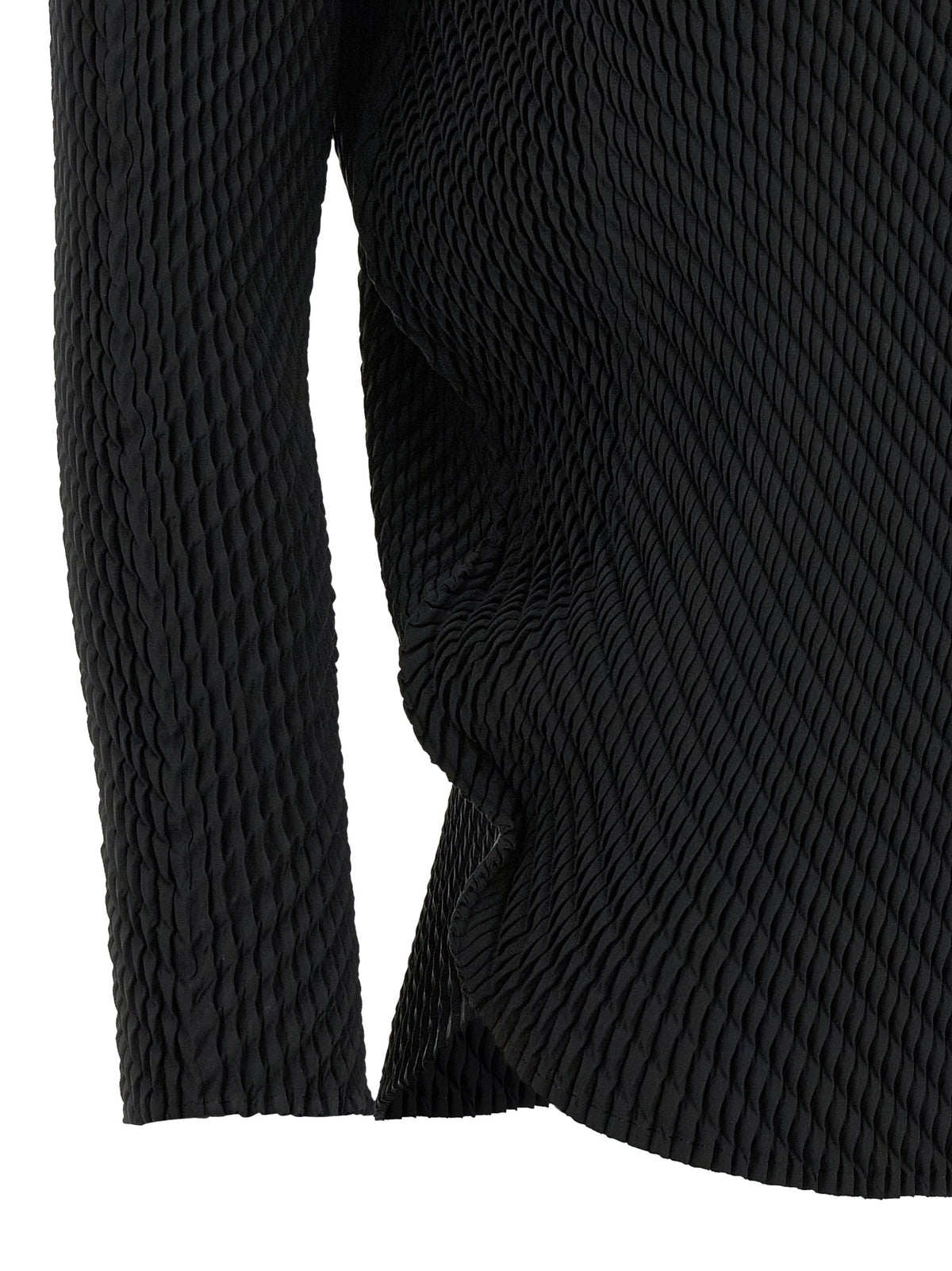 Issey Miyake Schwarzes Hemd aus Polyester