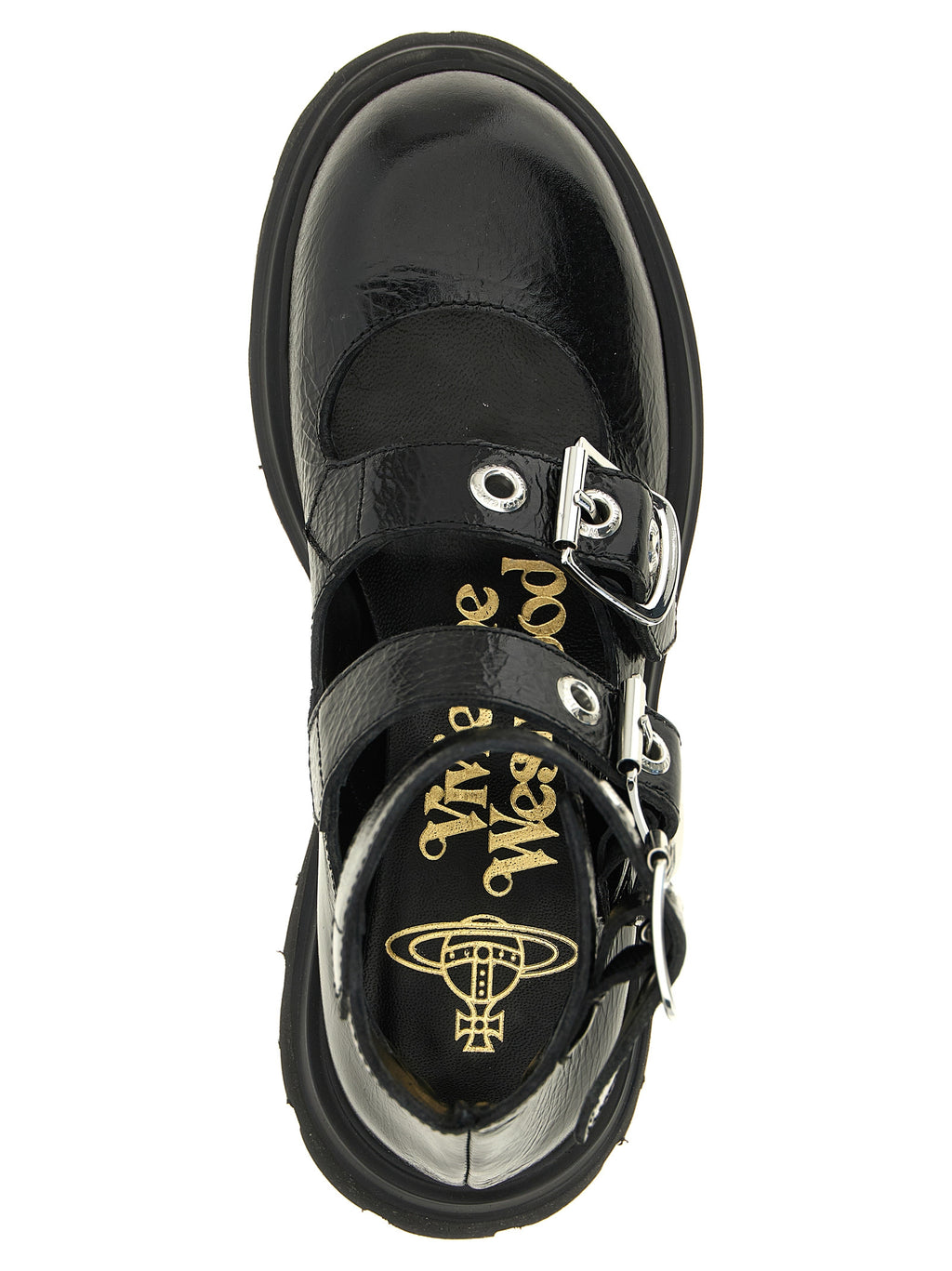 Vivienne Westwood Schwarze Ballerinas aus Kalbsleder
