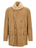 Brunello Cucinelli Beige Lammleder Lederjacke