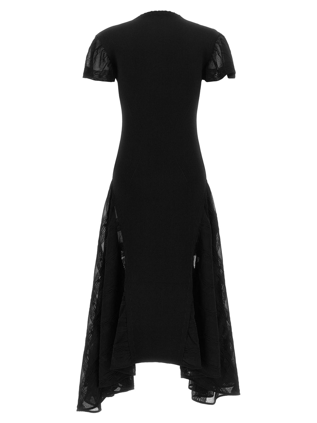 Lanvin Schwarzes Seiden-Midikleid