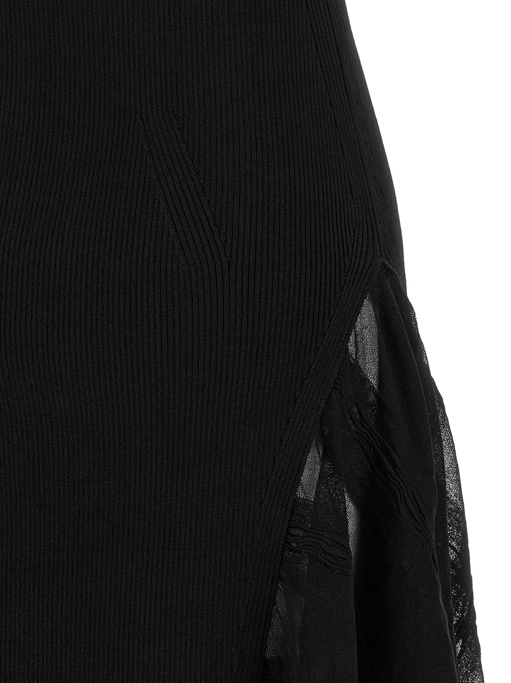 Lanvin Schwarzes Seiden-Midikleid