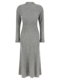 Fabiana Filippi Graues Midikleid aus reiner Schurwolle