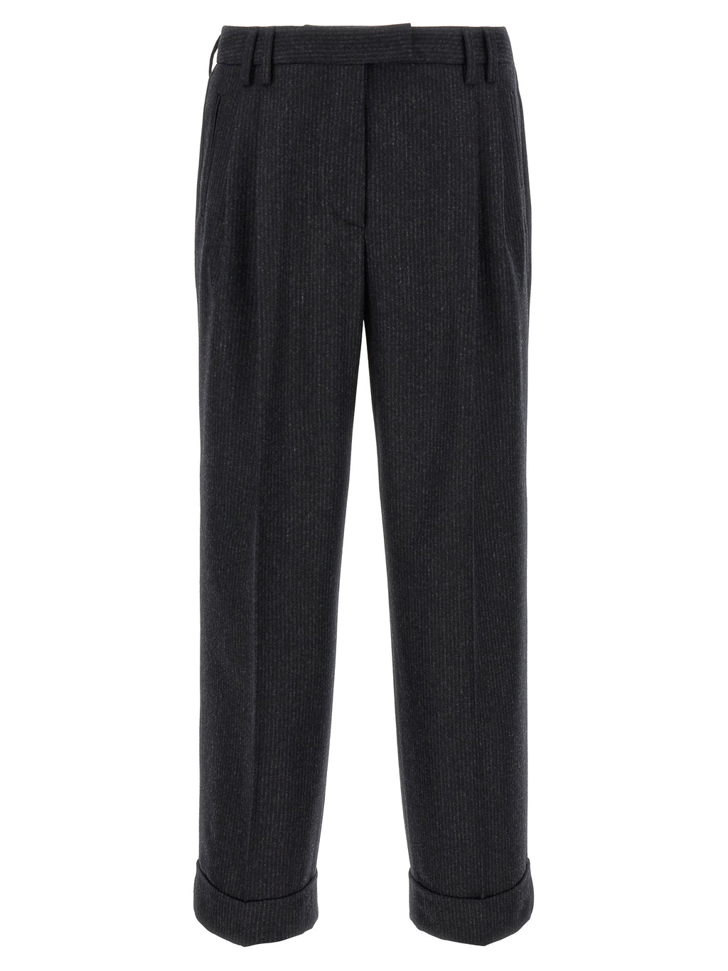 Alberto Biani Graue Woll-Freizeithose