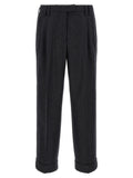 Alberto Biani Graue Woll-Freizeithose