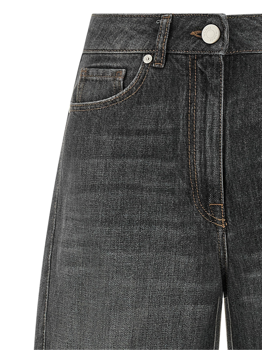 Peserico Graue High-Waist-Jeans aus Baumwolle
