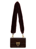 PINKO Schultertasche aus bordeauxrotem Kalbsleder