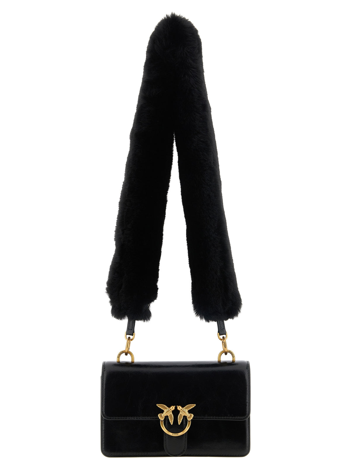 PINKO Schwarze Kalbsleder-Schultertasche