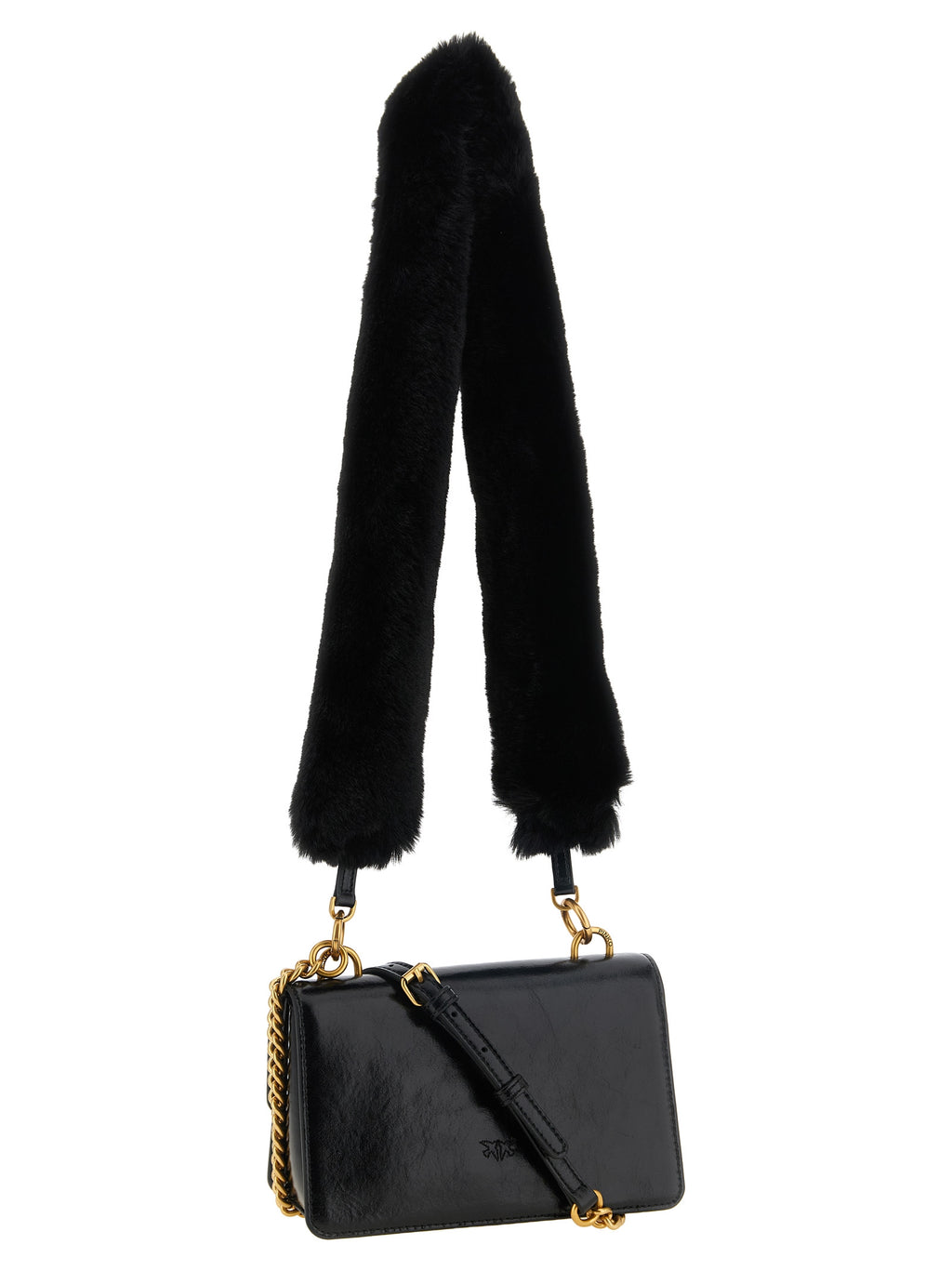 PINKO Schwarze Kalbsleder-Schultertasche