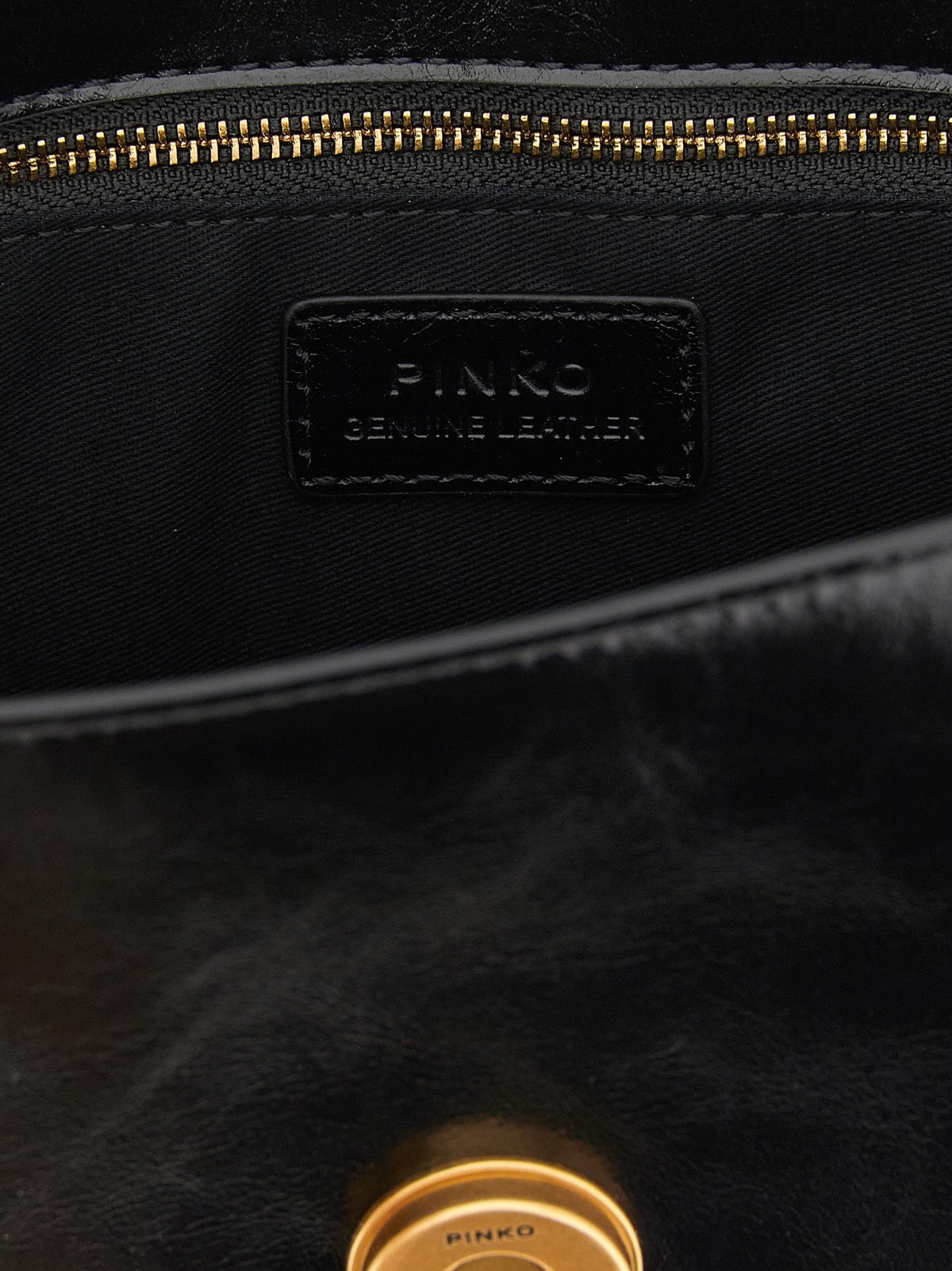 PINKO Schwarze Kalbsleder-Schultertasche