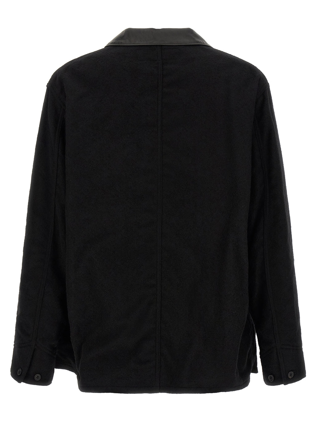 Comme Des Garçons Schwarze Wolljacke in voller Länge