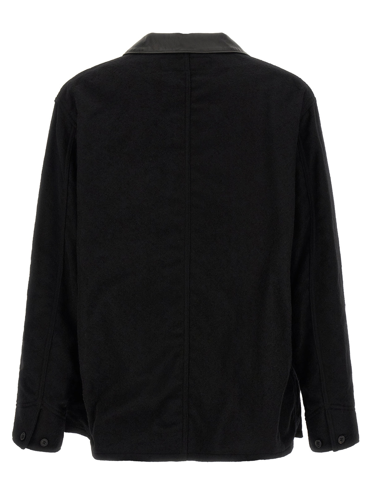 Comme Des Garçons Schwarze Wolljacke in voller Länge