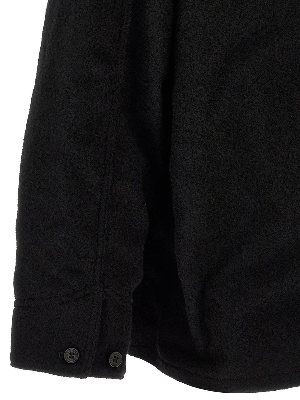 Comme Des Garçons Schwarze Wolljacke in voller Länge