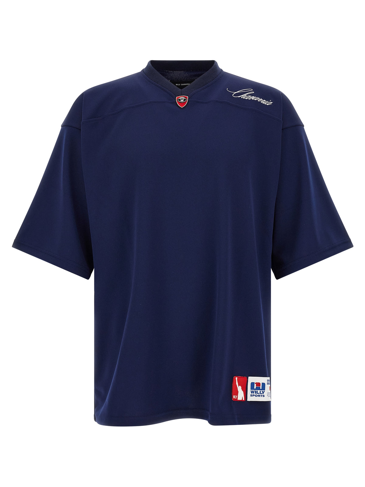 WILLY CHAVARRIA Blaues Polyester-Sportswear-Oberteil