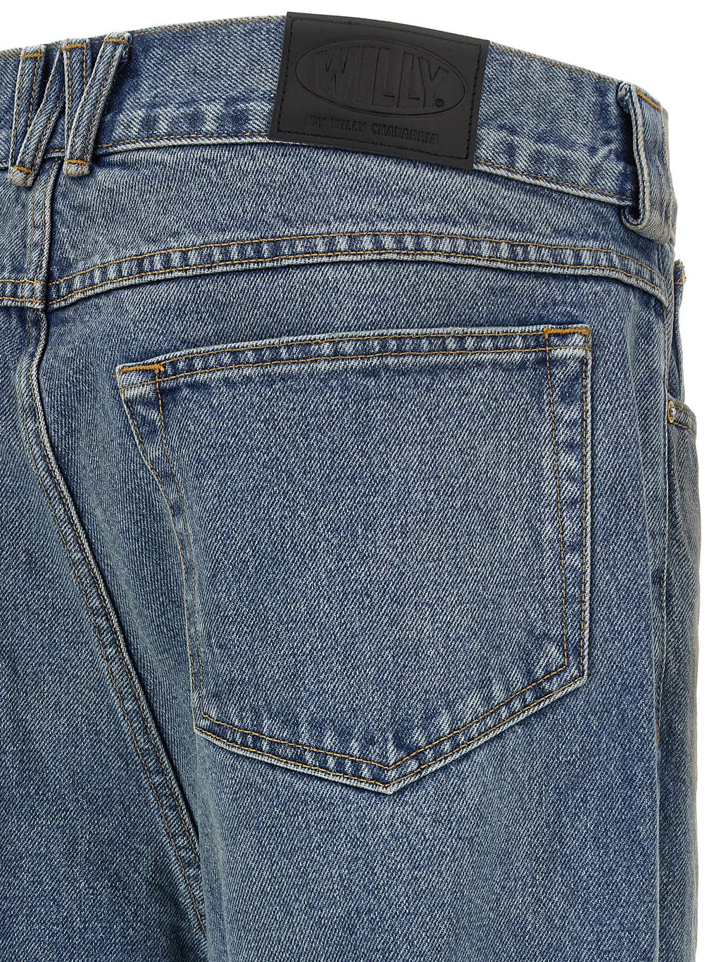 WILLY CHAVARRIA Blaue Baumwoll-Jeans mit ausgestelltem Bein