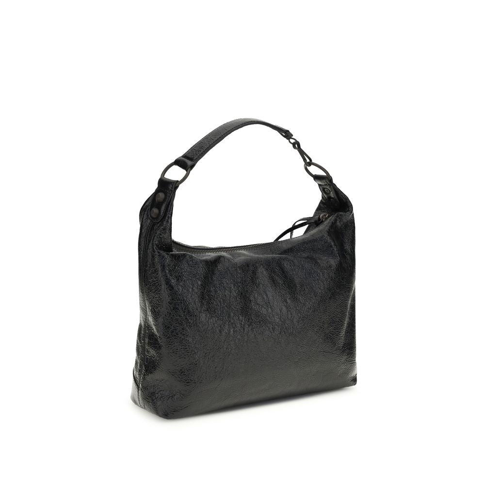 Balenciaga Schwarze Lammleder Schultertasche Ovis Aries