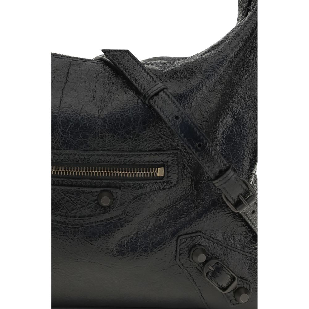 Balenciaga Schwarze Lammleder Schultertasche Ovis Aries