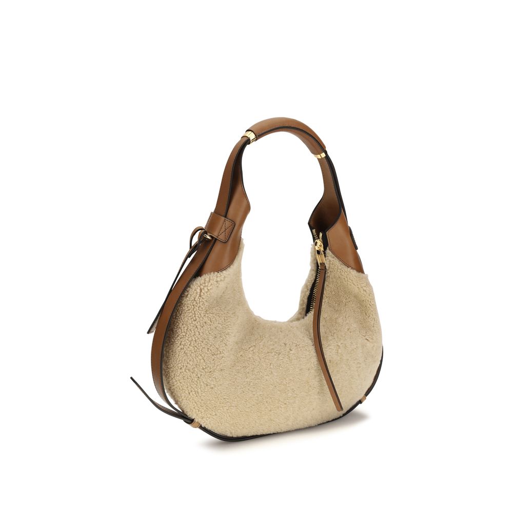 Moschino Beige Lammleder Schultertasche