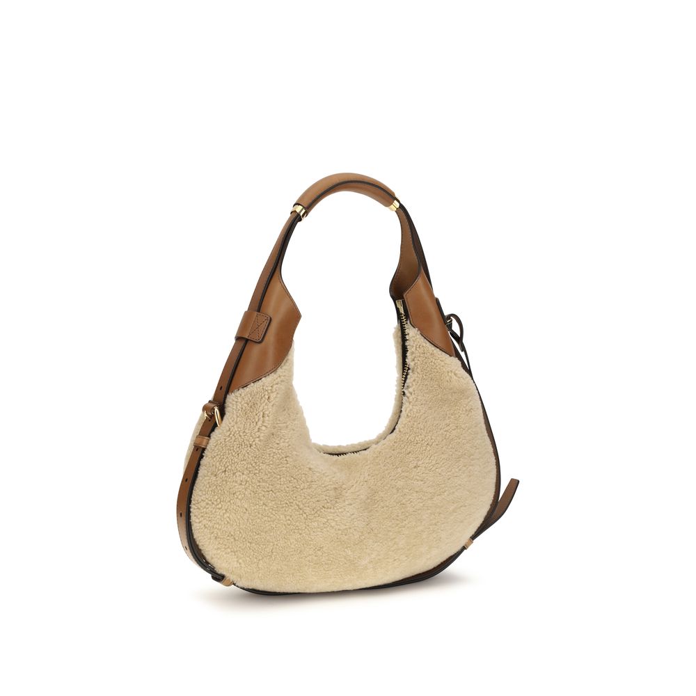 Moschino Beige Lammleder Schultertasche