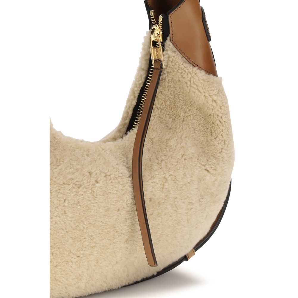 Moschino Beige Lammleder Schultertasche
