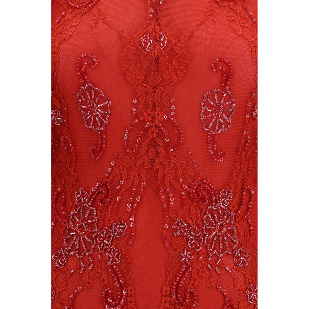 Blumarine Rotes Cocktailkleid aus Polyamid