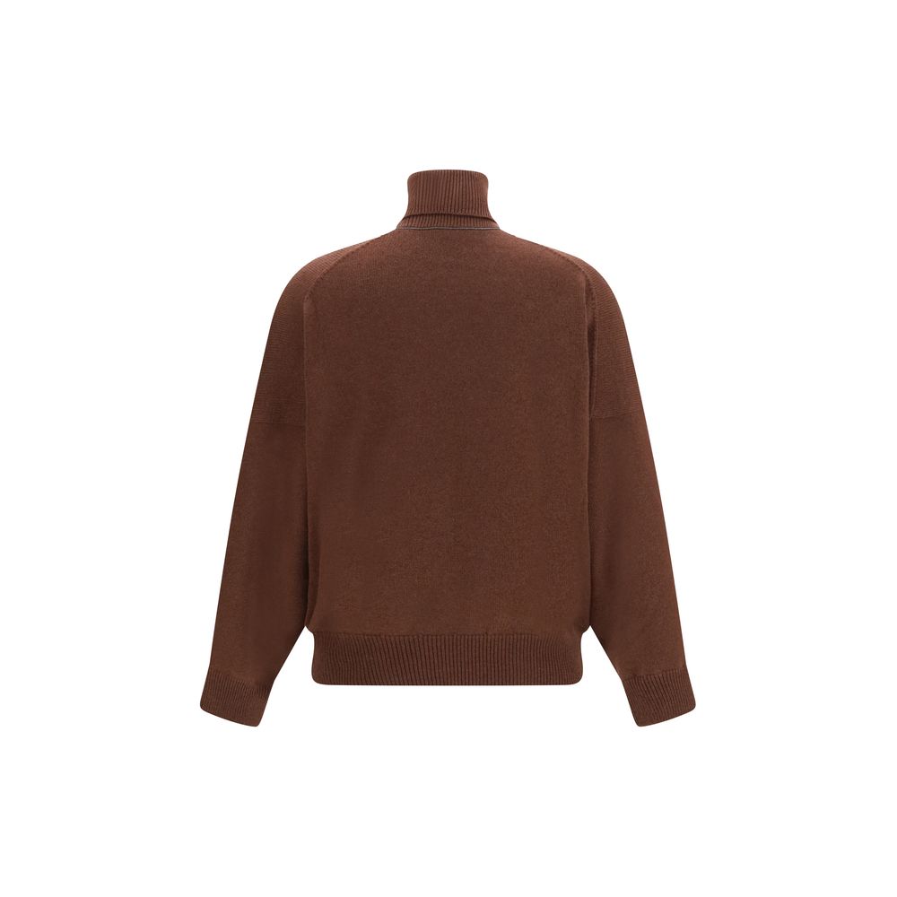 Brunello Cucinelli Brauner Kaschmir-Rollkragenpullover