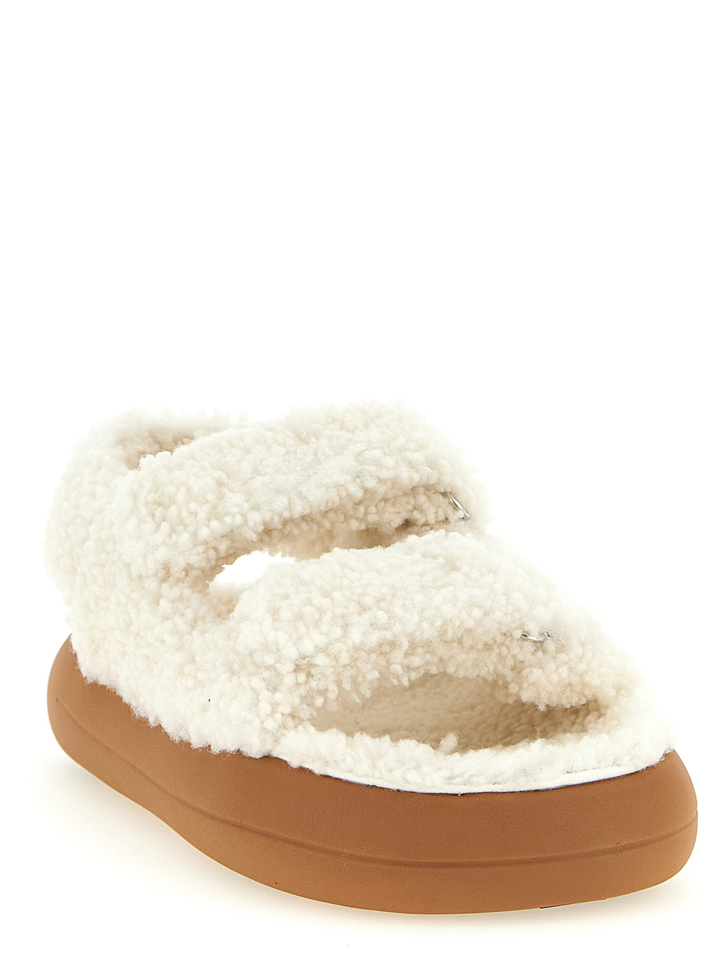 Moon Boot Weiße Lammleder-Sandalen