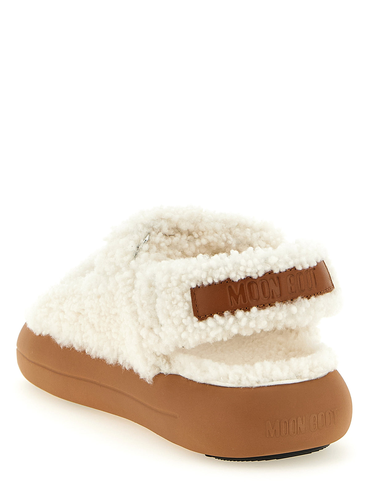 Moon Boot Weiße Lammleder-Sandalen