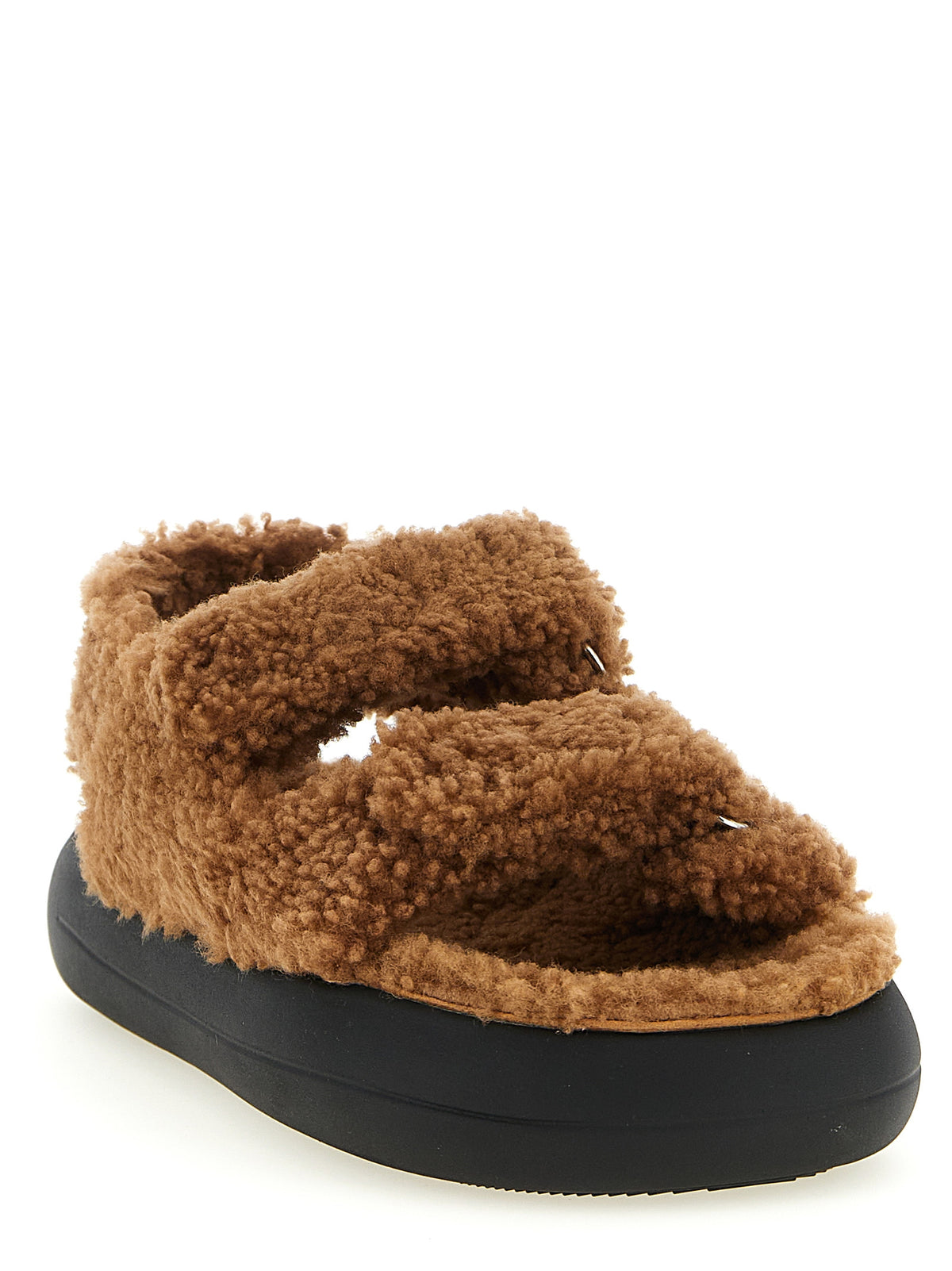 Moon Boot Braune Lammleder-Sandalen