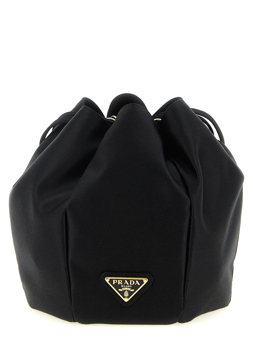 Prada Schwarze Schultertasche aus Viskose