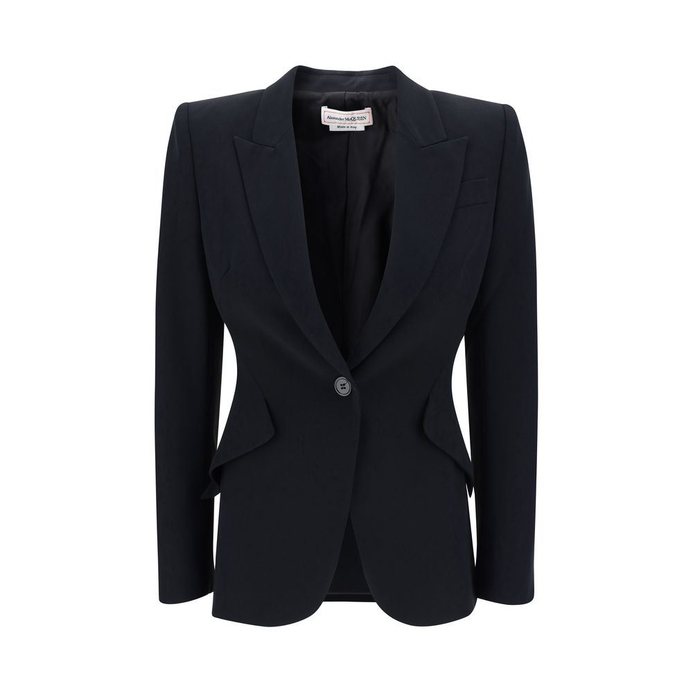 Alexander McQueen Schwarzer Blazer aus Acetat