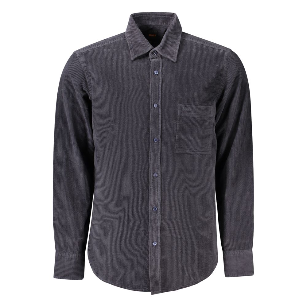 Hugo Boss Blaues Baumwollhemd