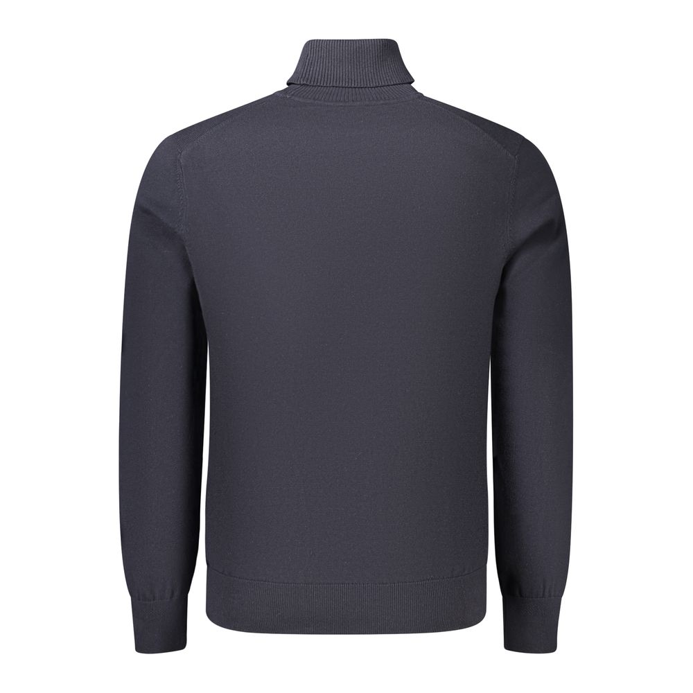 Hugo Boss Blauer Baumwoll-Rollkragenpullover