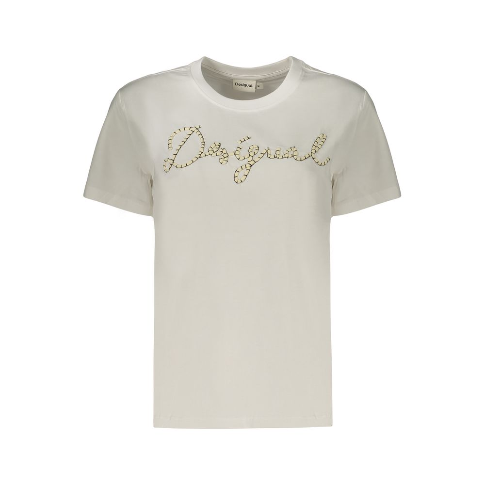 Desigual Weißes Baumwoll-T-Shirt