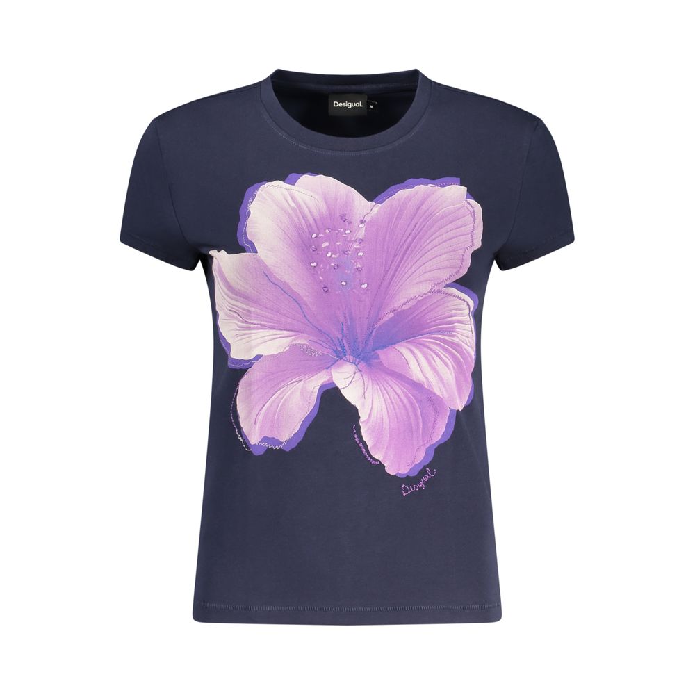 Desigual Blaues Baumwoll-T-Shirt