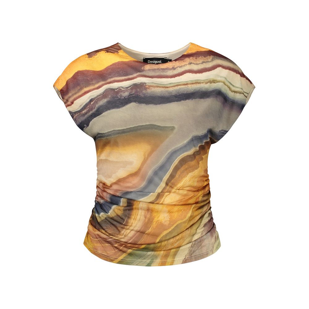 Desigual Beigefarbenes Elastan-T-Shirt