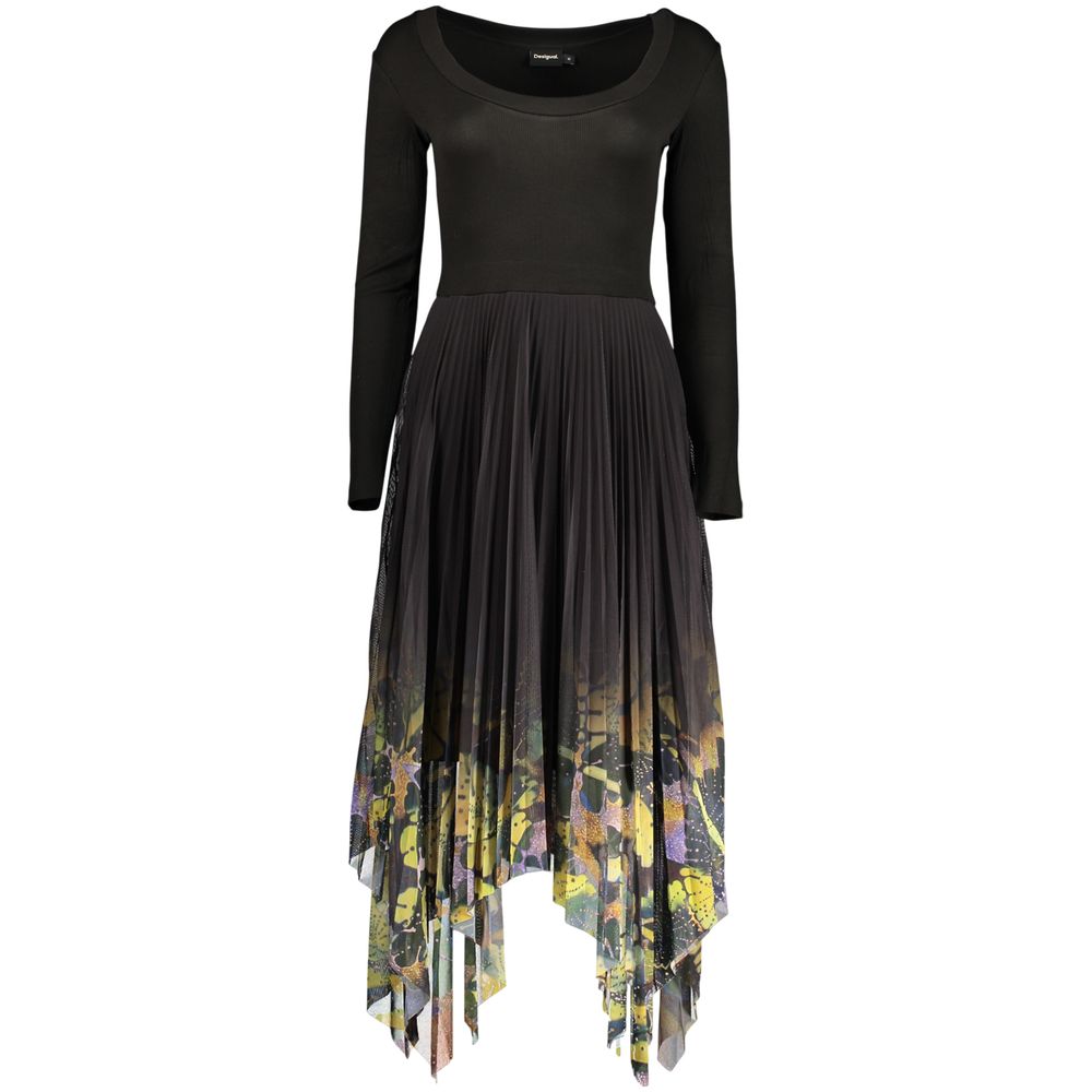 Desigual Schwarzes Freizeitkleid aus Polyester