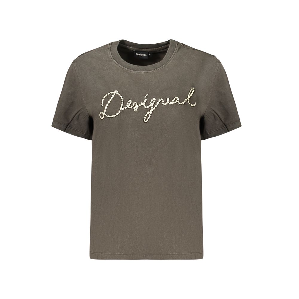 Desigual Graues Baumwoll-T-Shirt