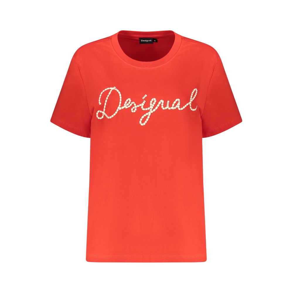 Desigual Rotes Baumwoll-T-Shirt