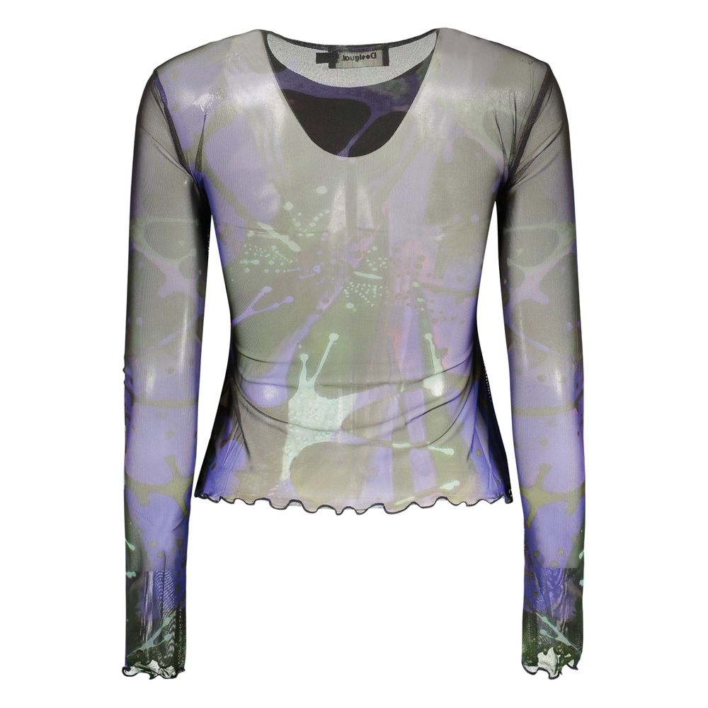 Desigual Blaues Polyester-T-Shirt
