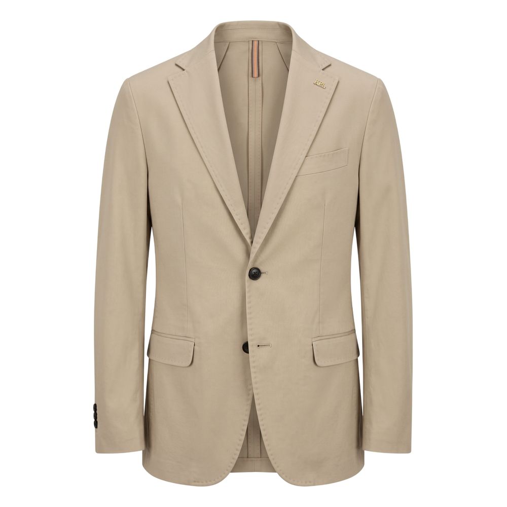 Roberto Pepe Luxury Beige Baumwolle Männer Jacke