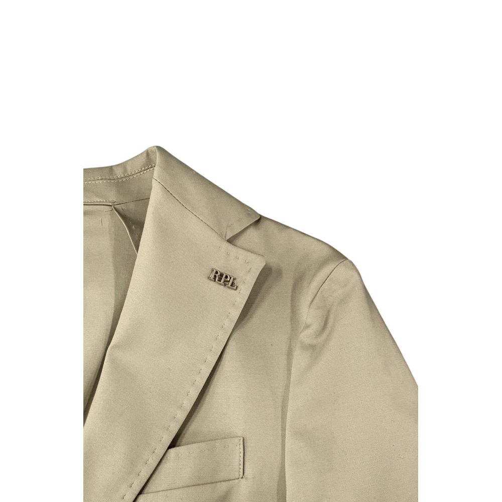 Roberto Pepe Luxury Beige Baumwolle Männer Jacke