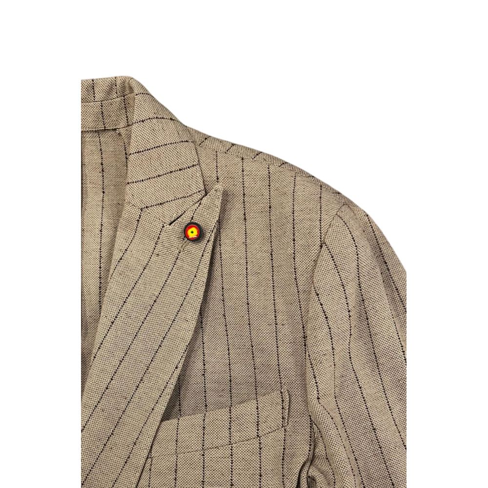 Roberto Pepe Luxury Beige Leinen Herrenjacke