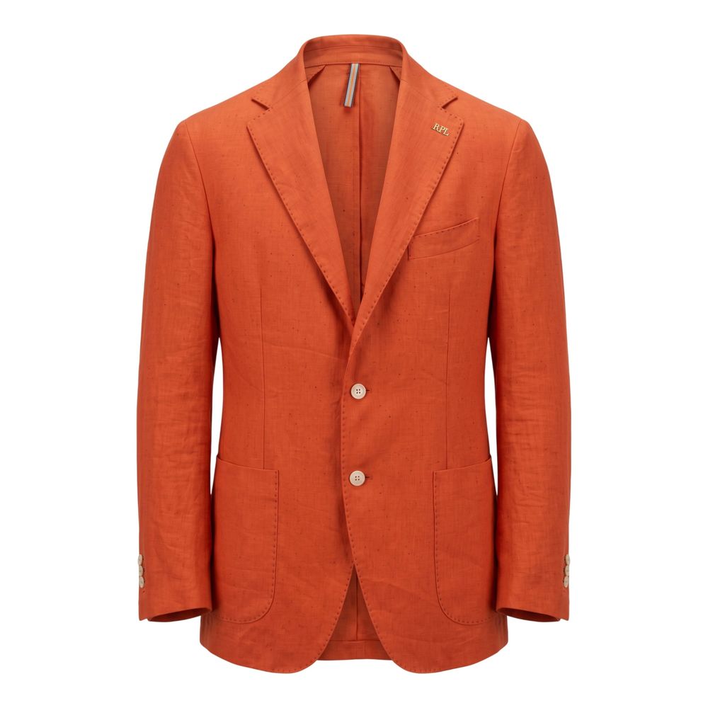 Roberto Pepe Luxury Orange Leinen Herrenjacke