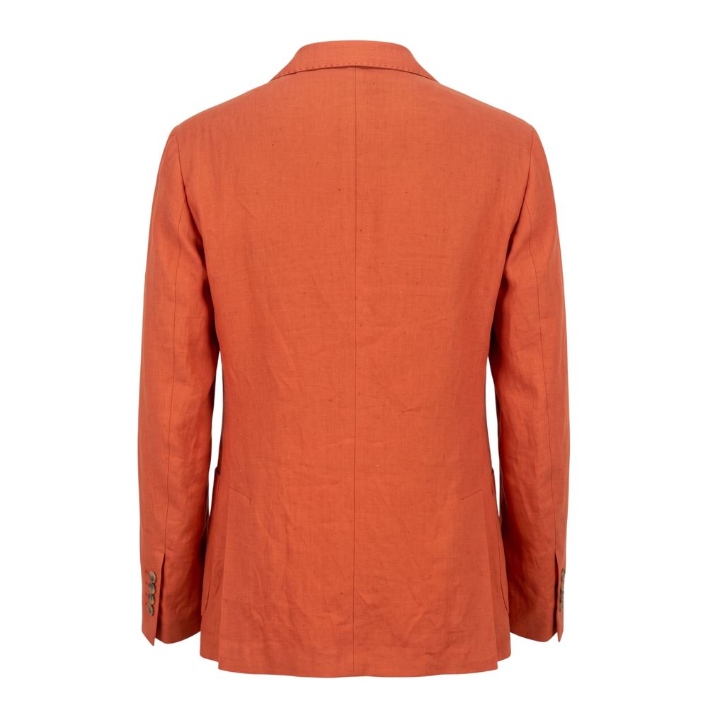 Roberto Pepe Luxury Orange Leinen Herrenjacke