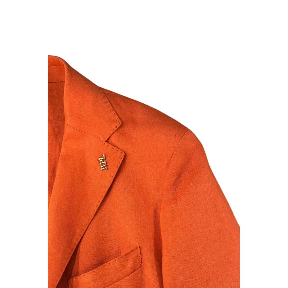 Roberto Pepe Luxury Orange Leinen Herrenjacke